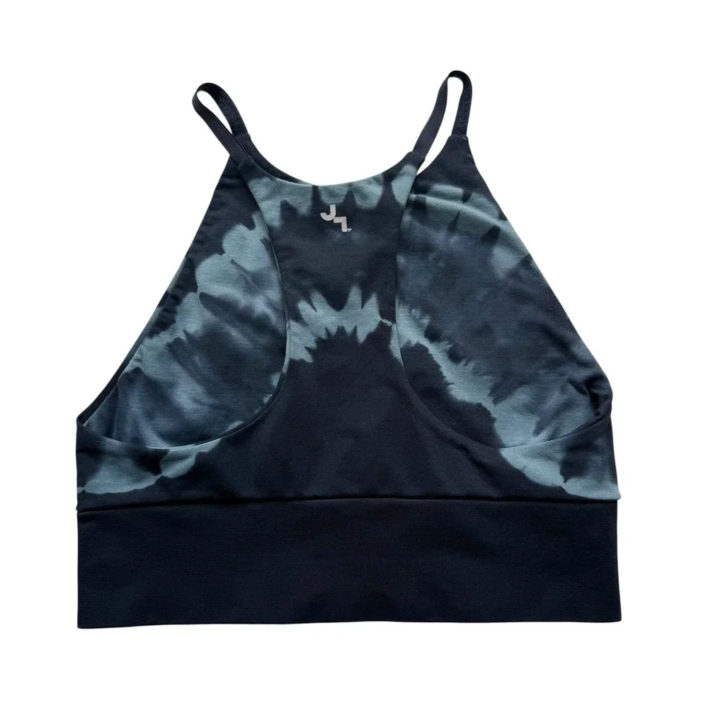 JoyLab High Neck Tie Dye Sports Bra Navy Blue Racerback Size XS